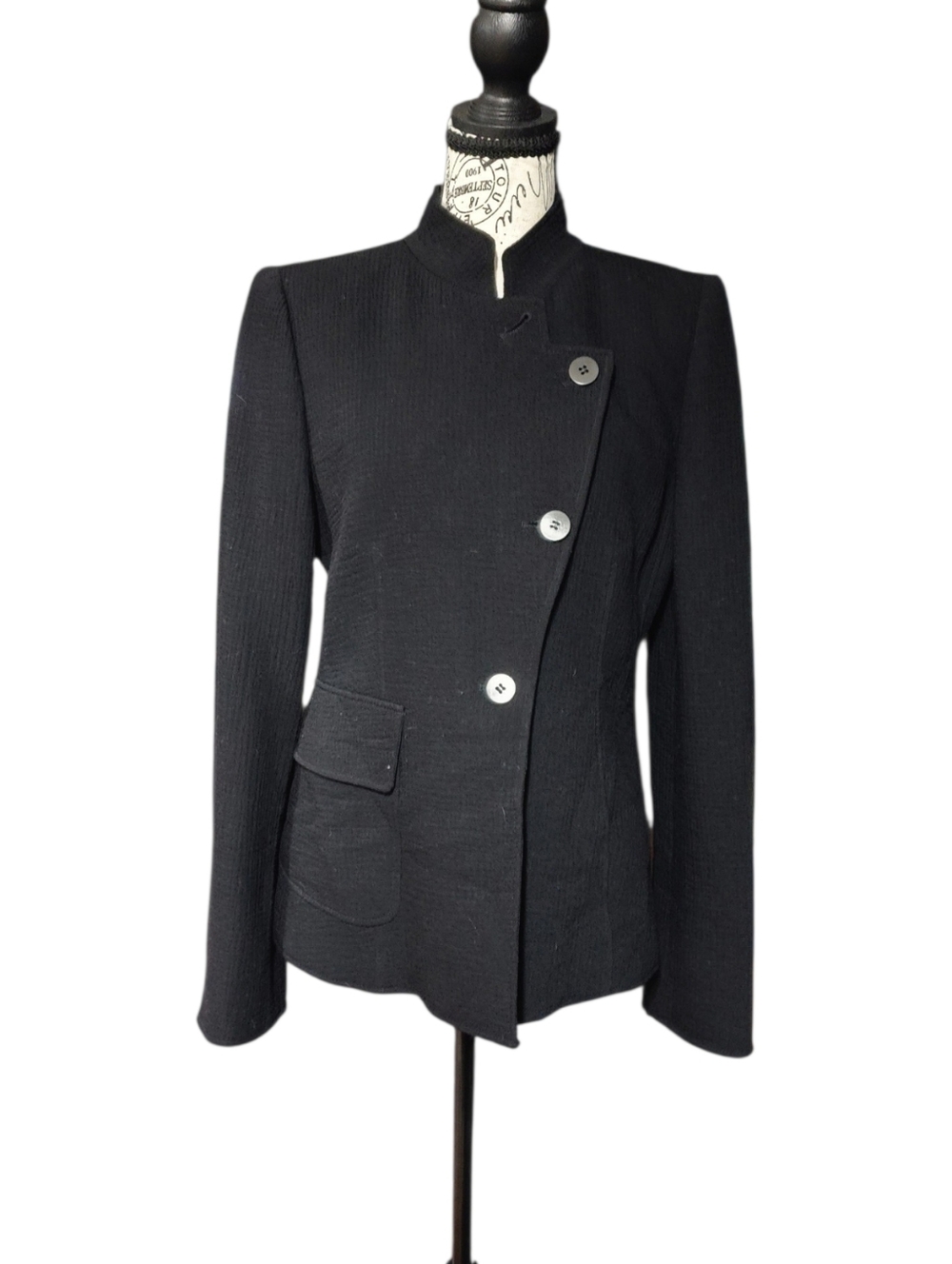 Armani Collezioni Asymmetrical Mock Neck Blazer - Size 8
